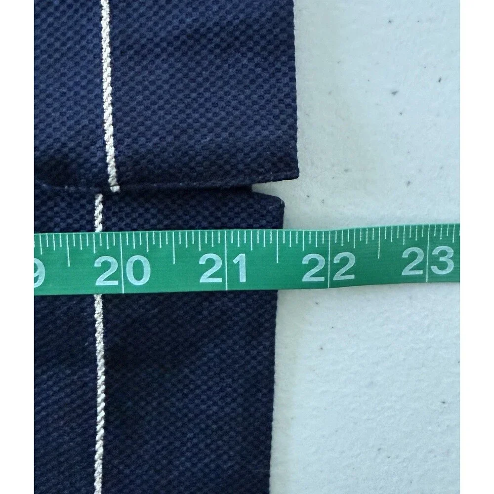 Women’s Navy White Striped Pencil Skirt‎ Nautical Preppy Knee Length Side Zip 8